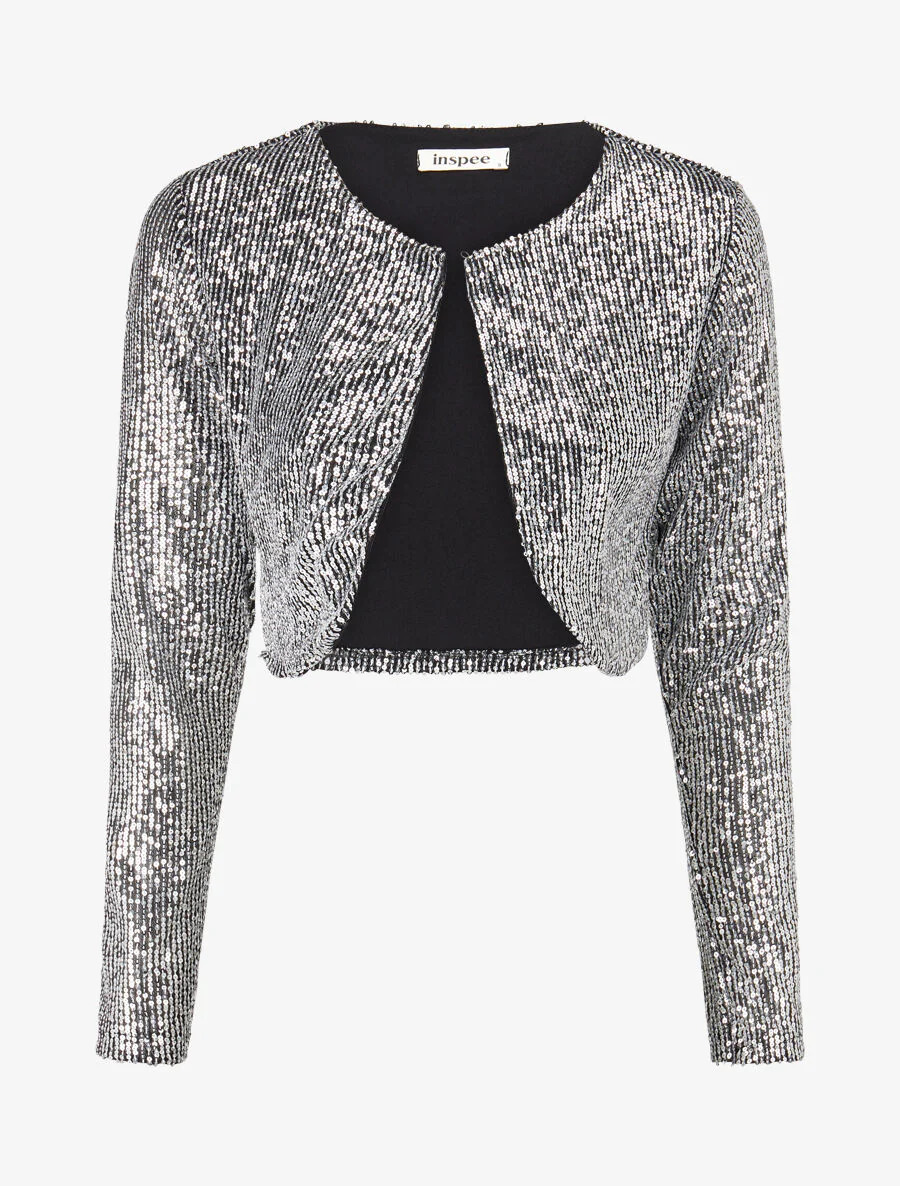 Pailletten bolero - zilver