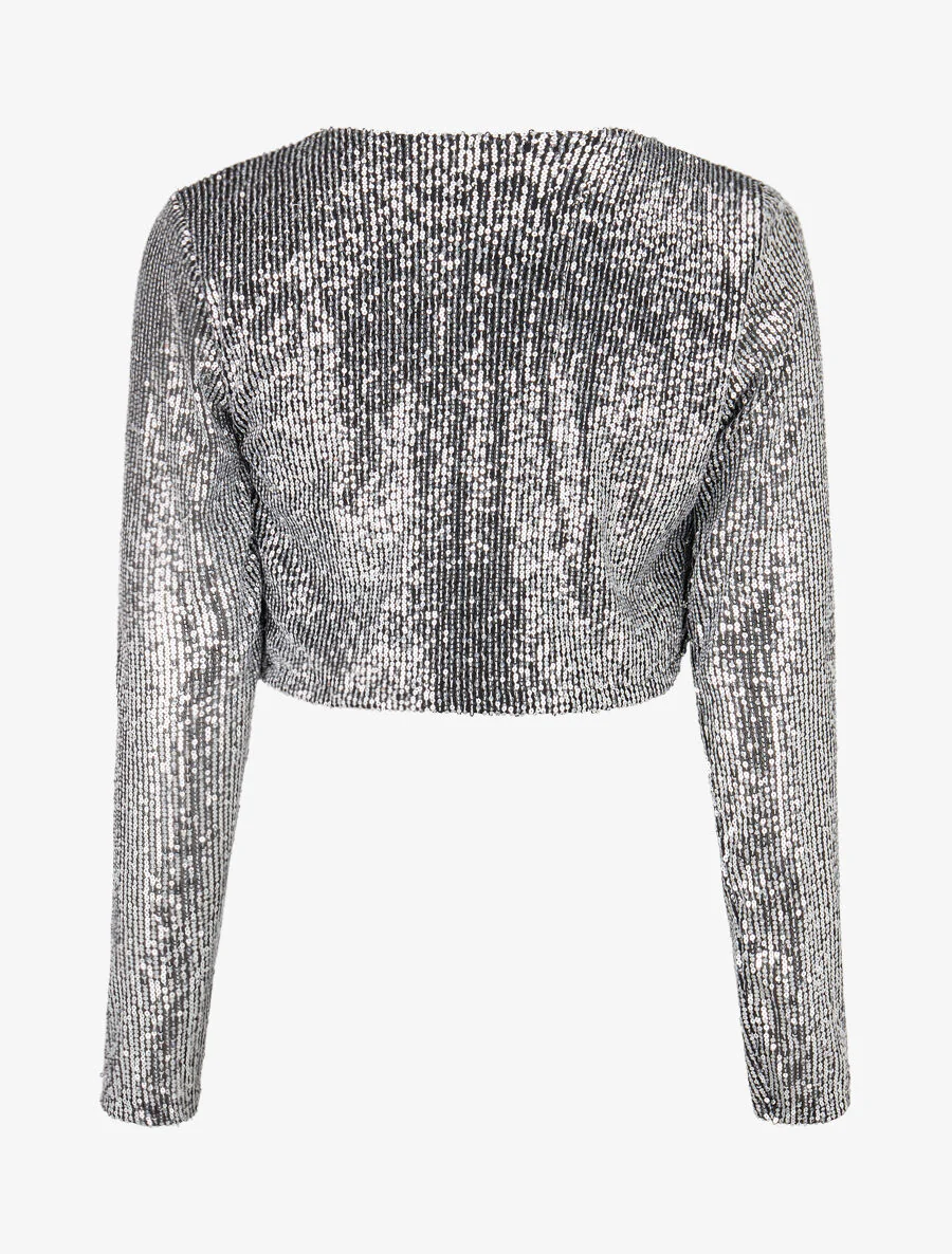 Pailletten bolero - zilver - Image 2