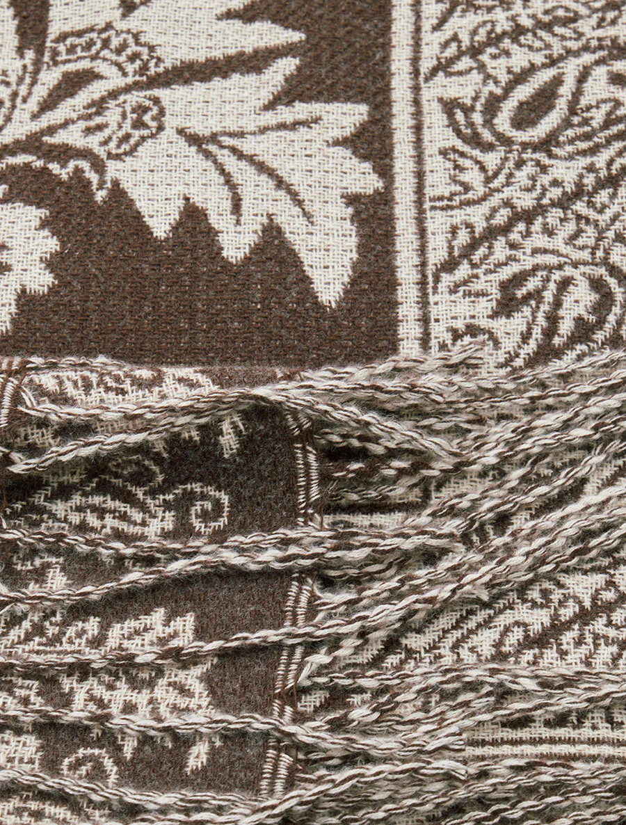 Paisley sjaal met franjes. - Bruin - Image 3