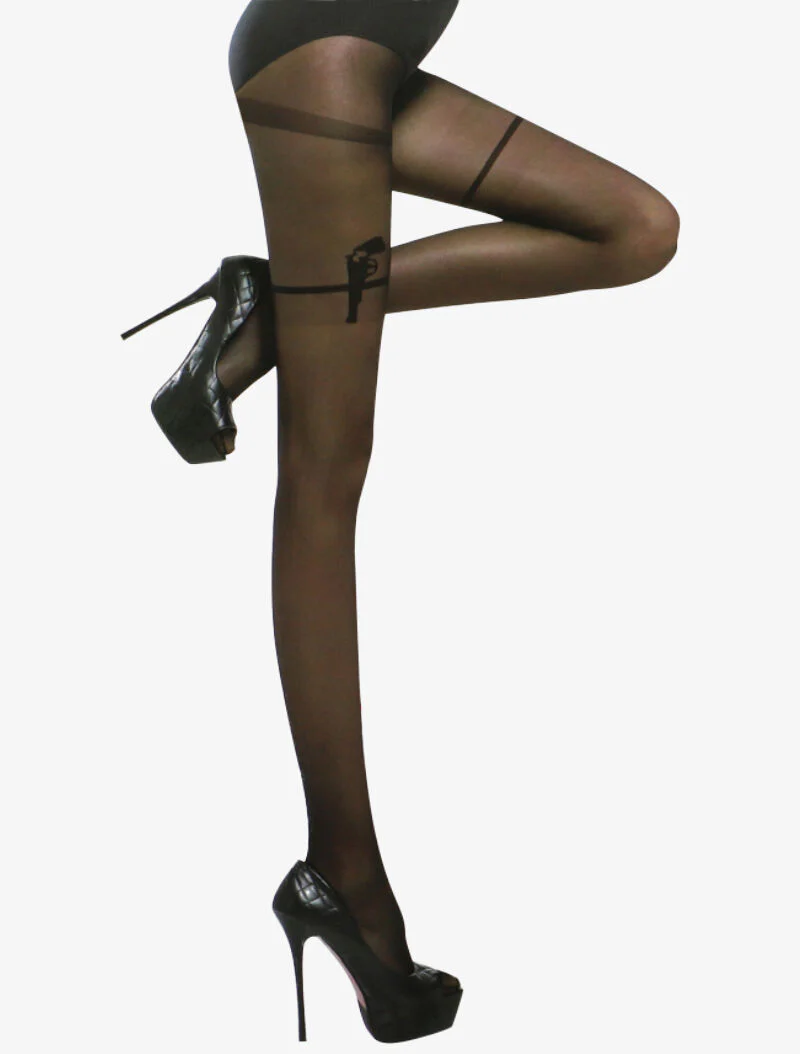 Panty's met revolverdetails - zwart