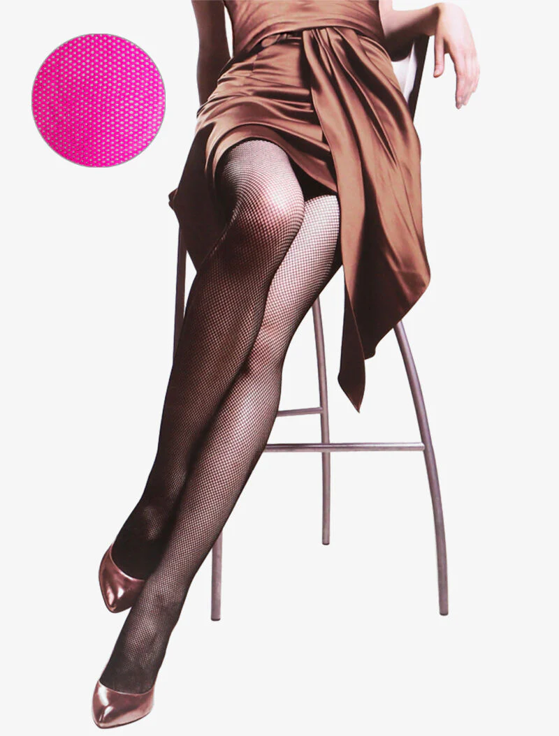 Netpanty's met kleine mazen - fluorescerend roze