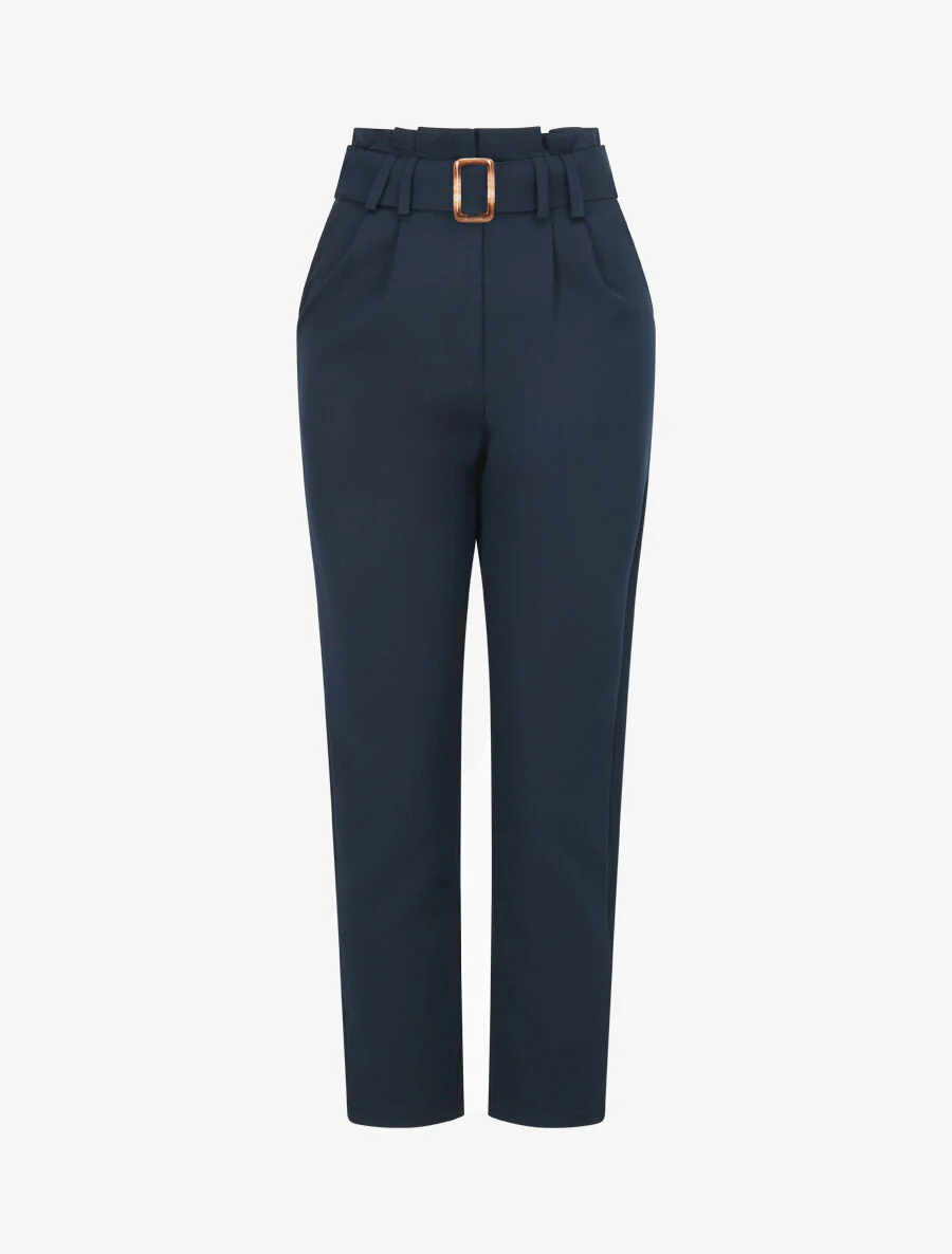 Paperbag broek - Marineblauw