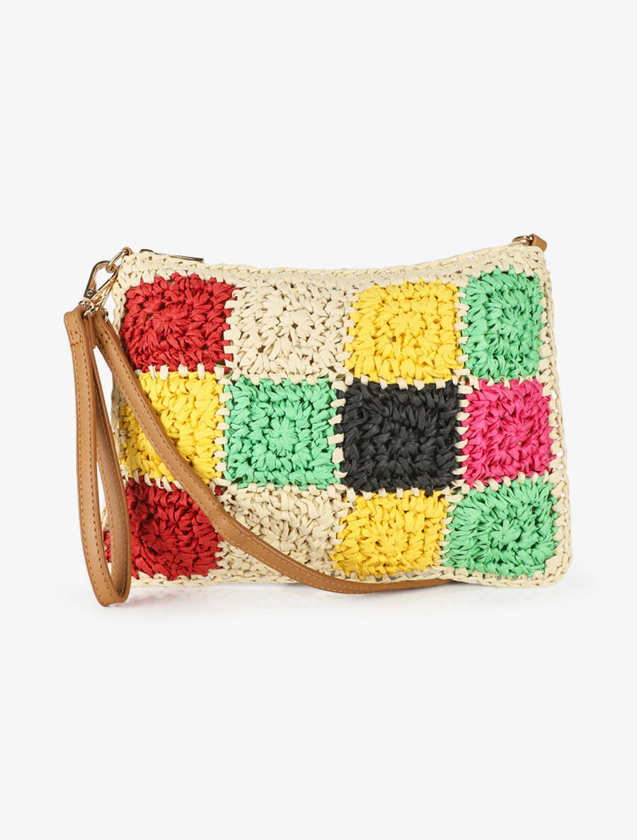 Patricia schoudertas - Groen/beige