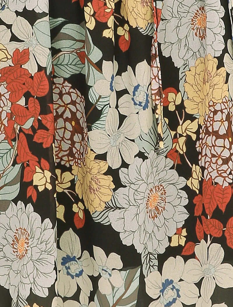 Skaterjurk met wilde bloemenprint - Zwart - Image 3