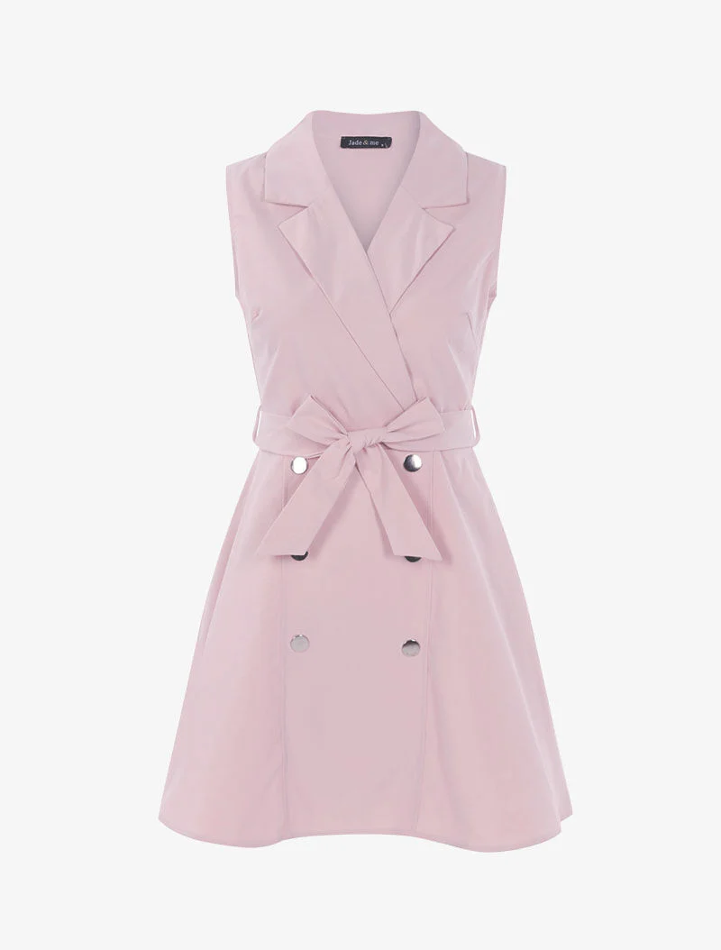 Skaterjurk met decoratieve knopen - roze