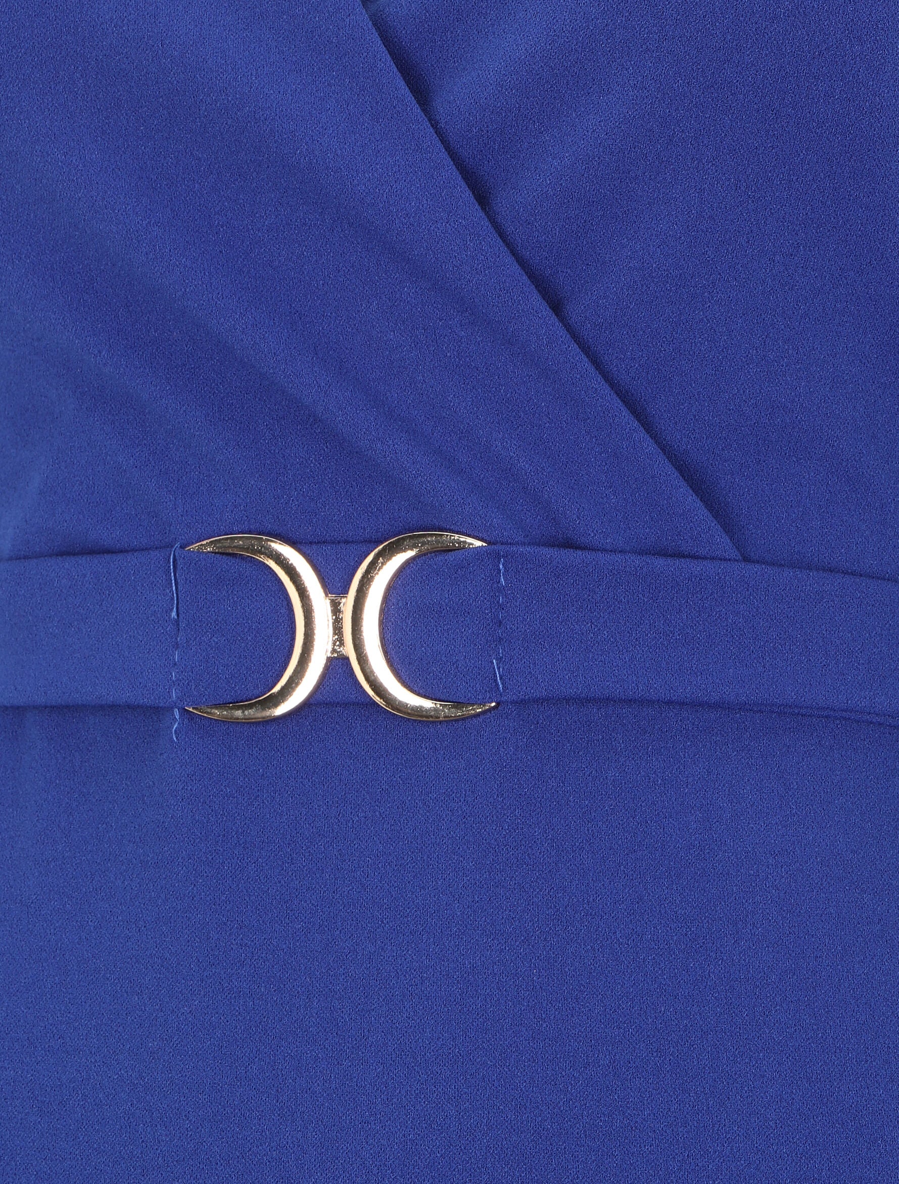 Fit & flare jurk met pofmouwen - Koningsblauw - Image 3