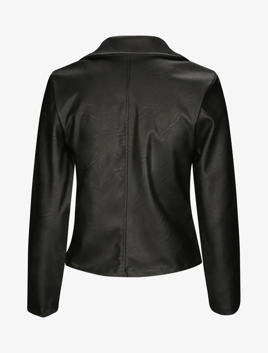 Perfect recht in imitatie met decoratieve ritszak - Zwart - Image 2