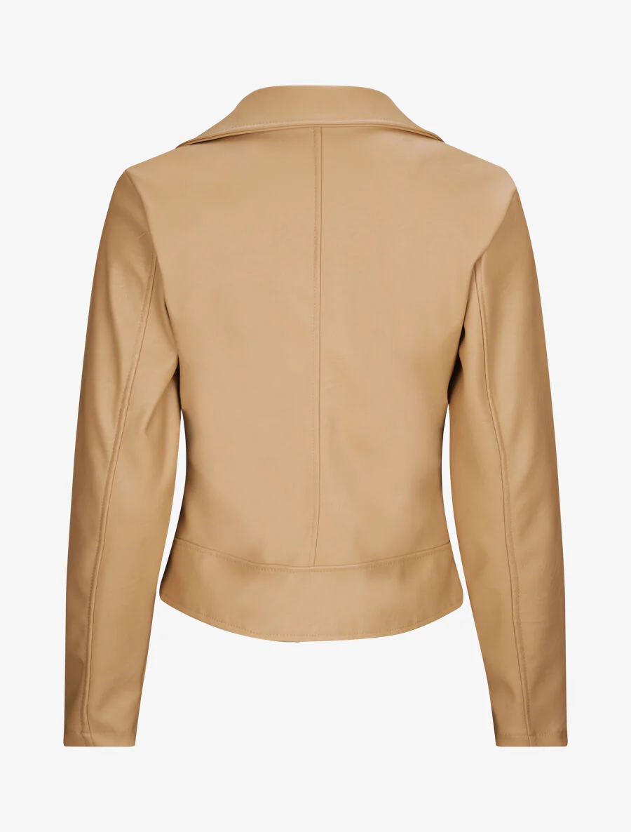 Perfect recht in imitatie met ritszakken - Beige - Image 2