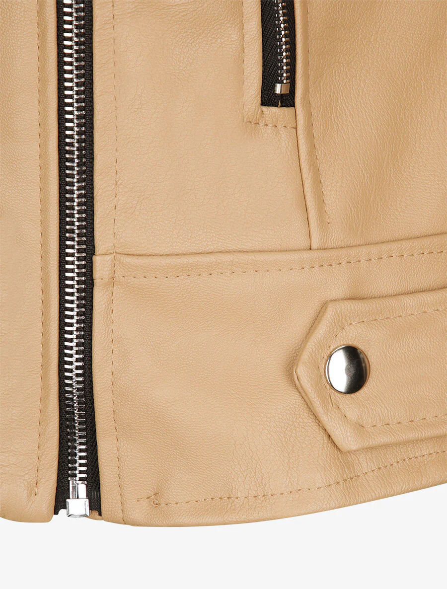 Perfect recht in imitatie met ritszakken - Beige - Image 3