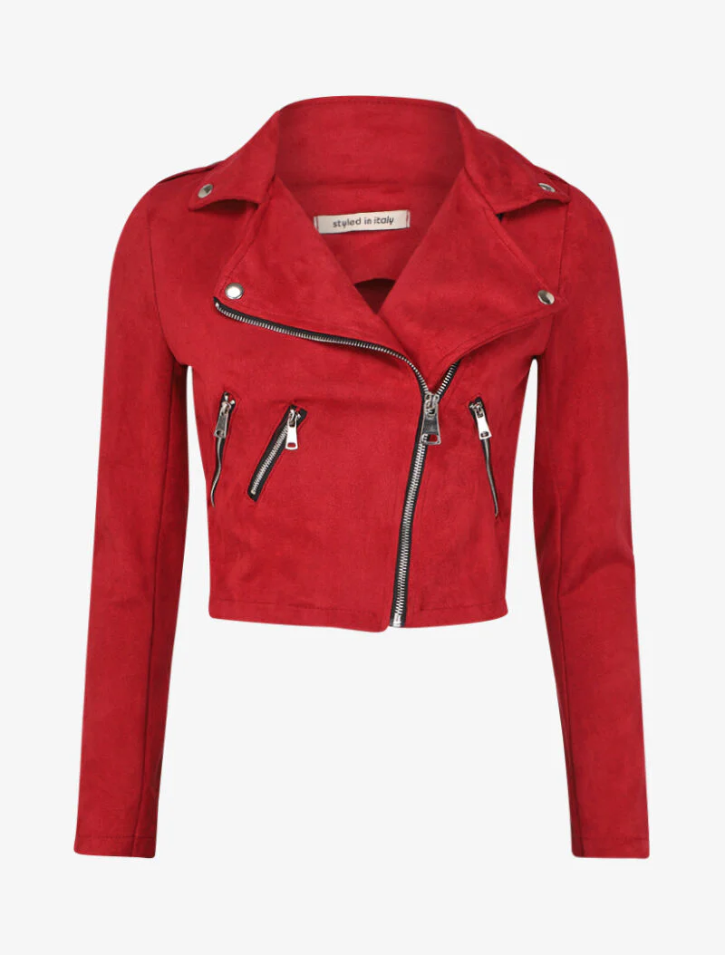 Perfecto in suèdine met ritszakken - Rood