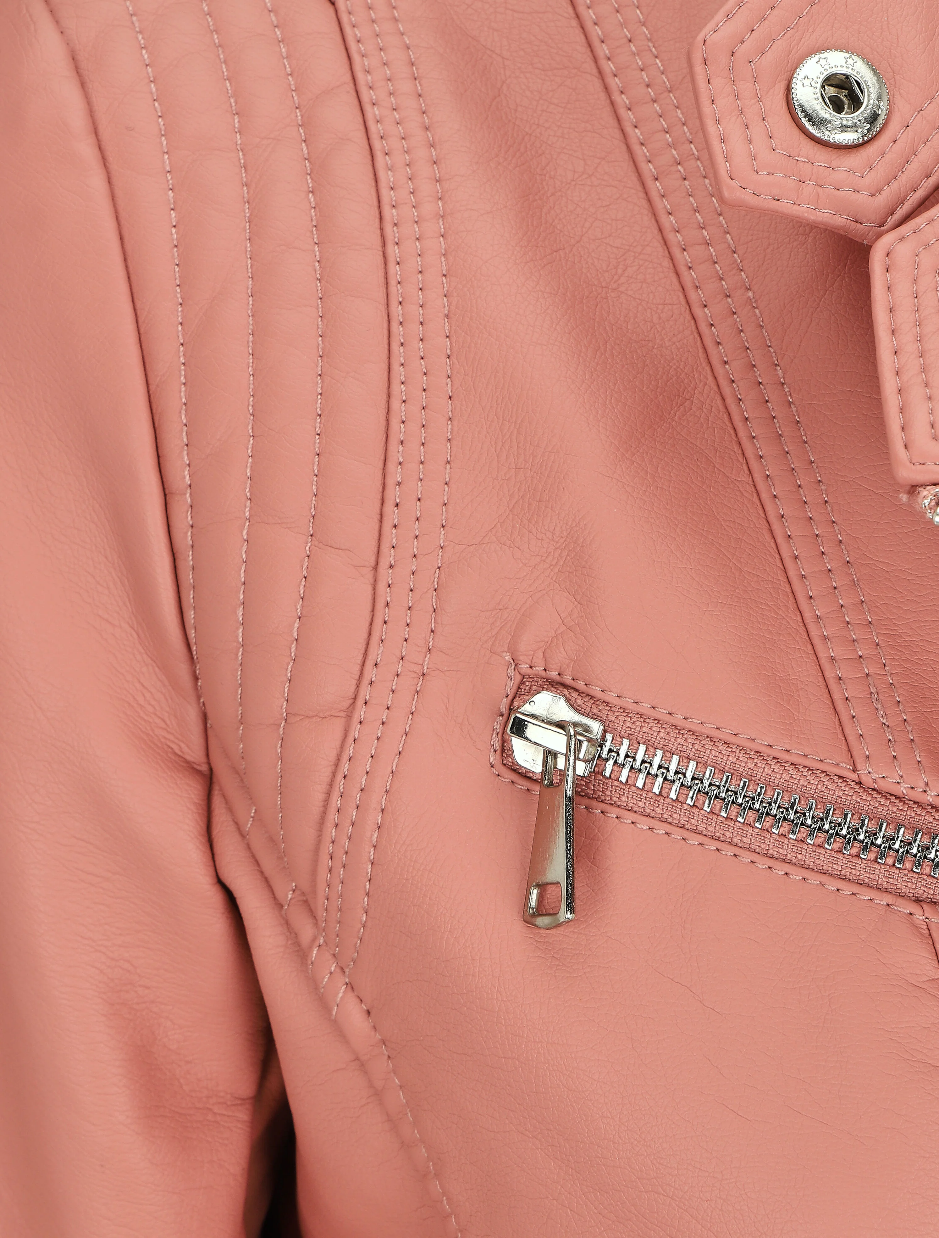 Perfecto in similileer met doorgestikte ellebogen - Roze - Image 3