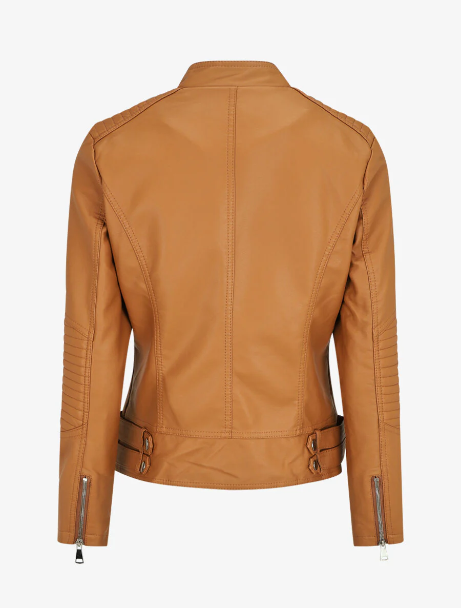 Perfecto in imitatie met opstaande kraag - Camel - Image 2