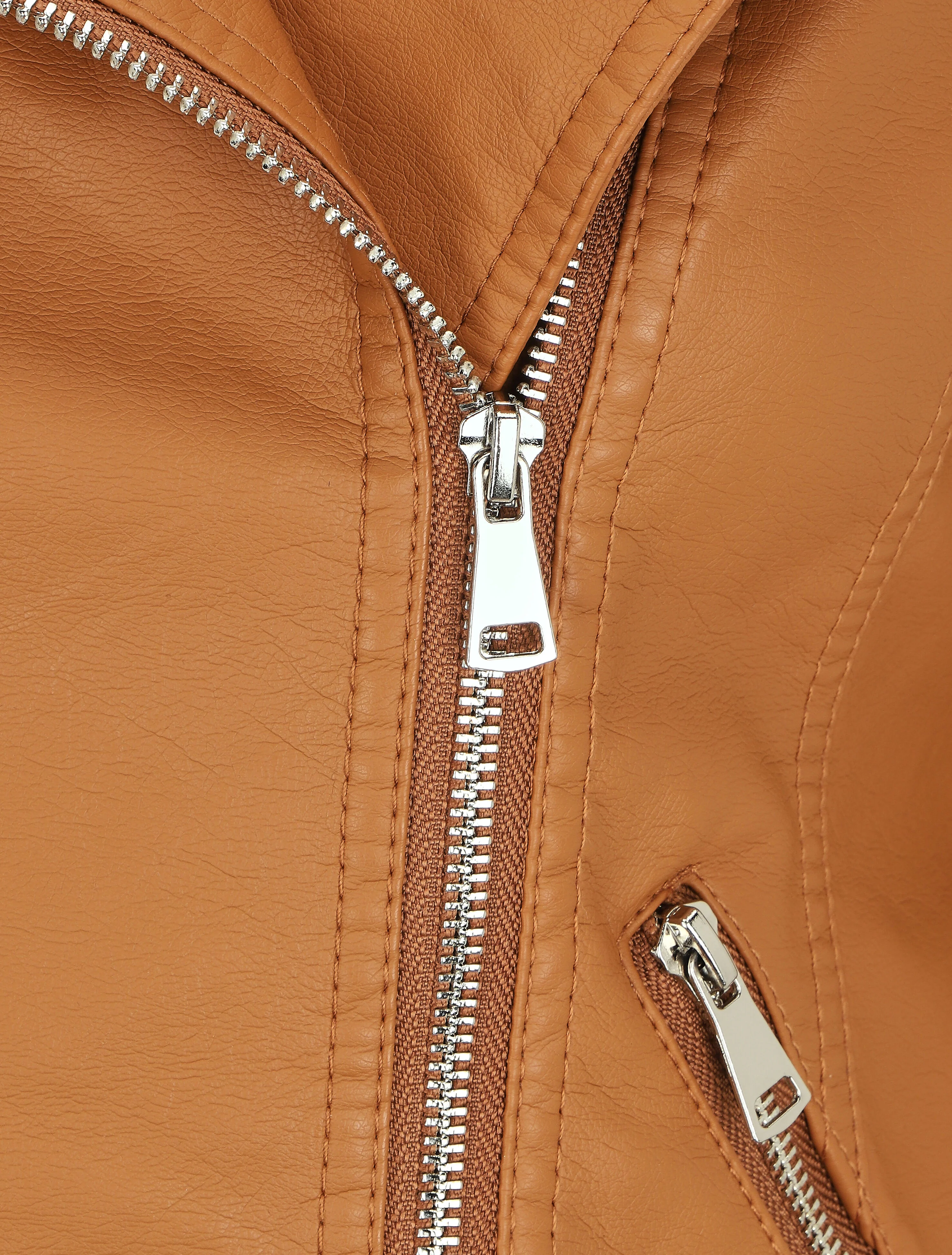 Perfecto in imitatie met opstaande kraag - Camel - Image 3