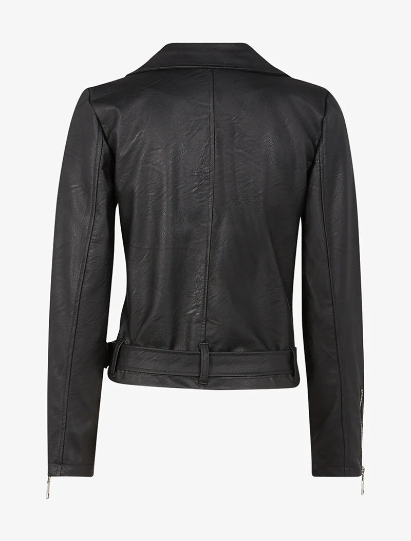 Perfecto in imitatieleer met meerdere ritsen - zwart - Image 2