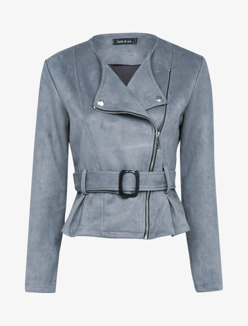 Perfecto peplum in suèdine - Donkergrijs