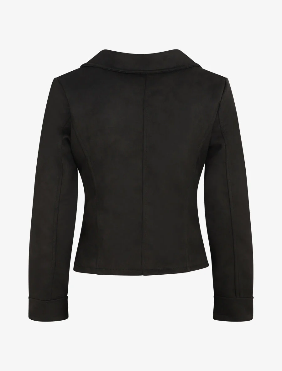 Perfecto-stijl suède jas - Zwart - Image 2