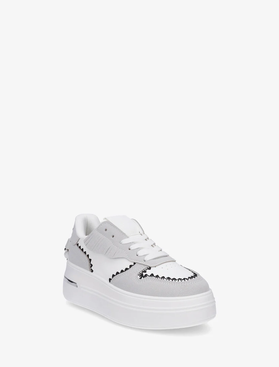 Plateau sneakers en kwastjes - Wit - Image 2