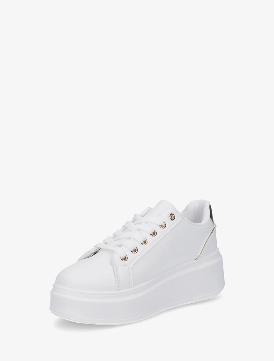 Plateauzolen sneakers met oogjes - Goud - Image 3