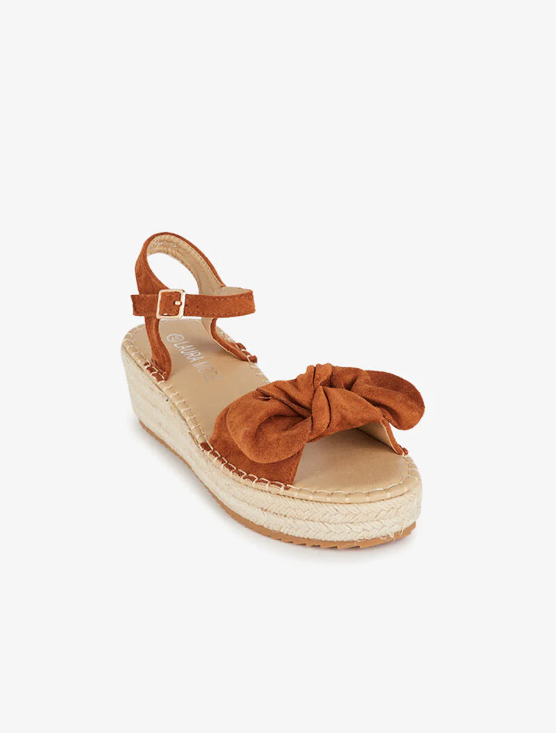 Plateausandalen met knoopdetail - camel - Image 3