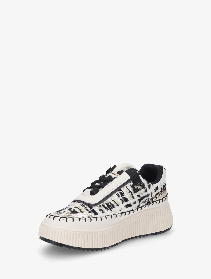 Platformzool sneakers met print - Zwart - Image 3