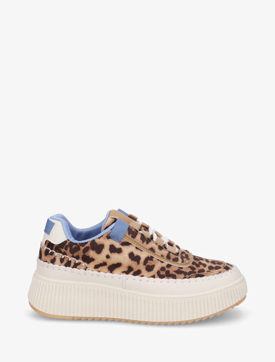 Platformzool sneakers met print - Kameel