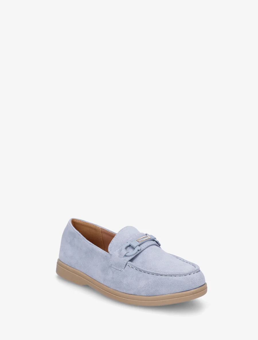 Platte loafers van suèdine - Lichtblauw - Image 2