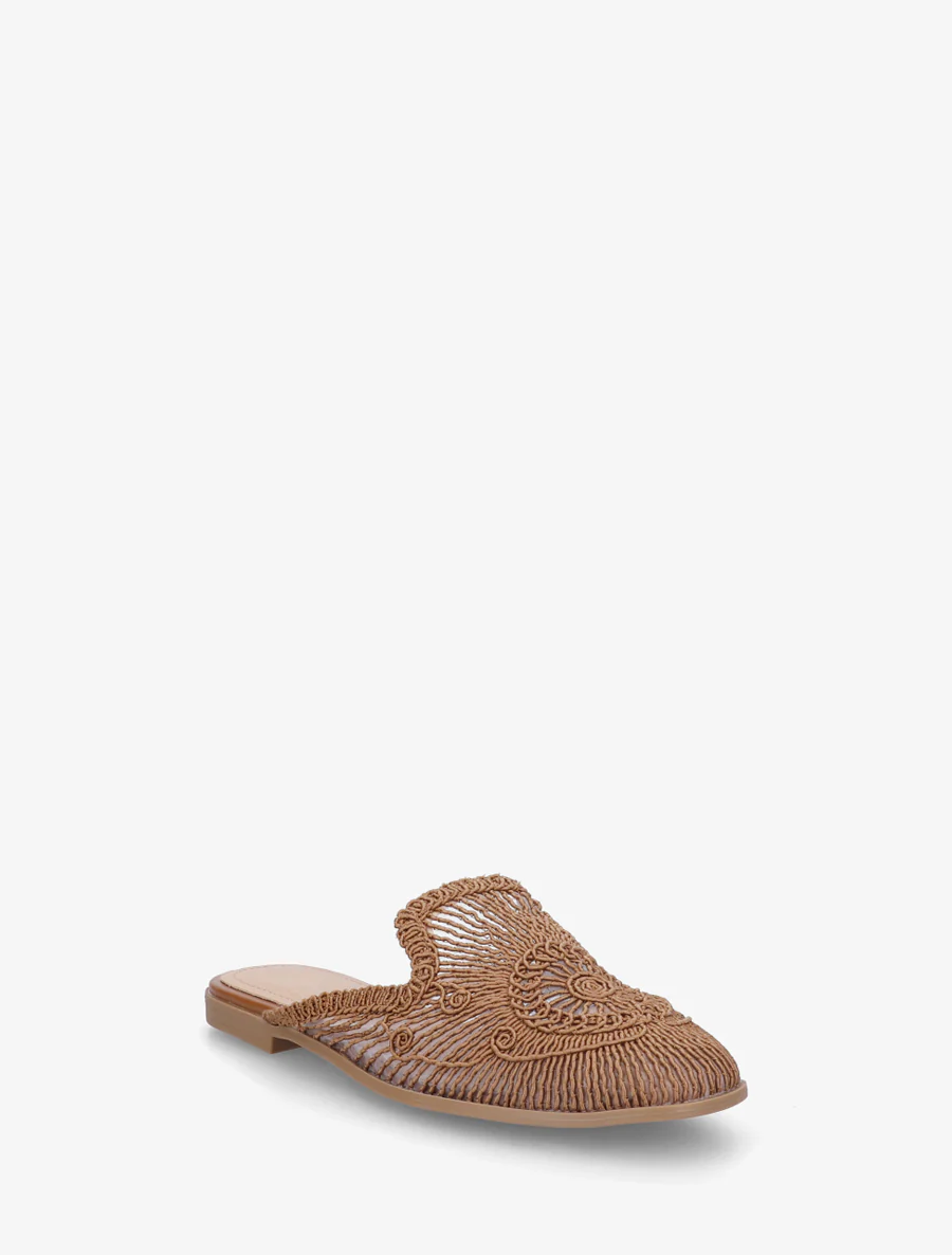 Platte sandalen in touwstijl - Bruin - Image 2