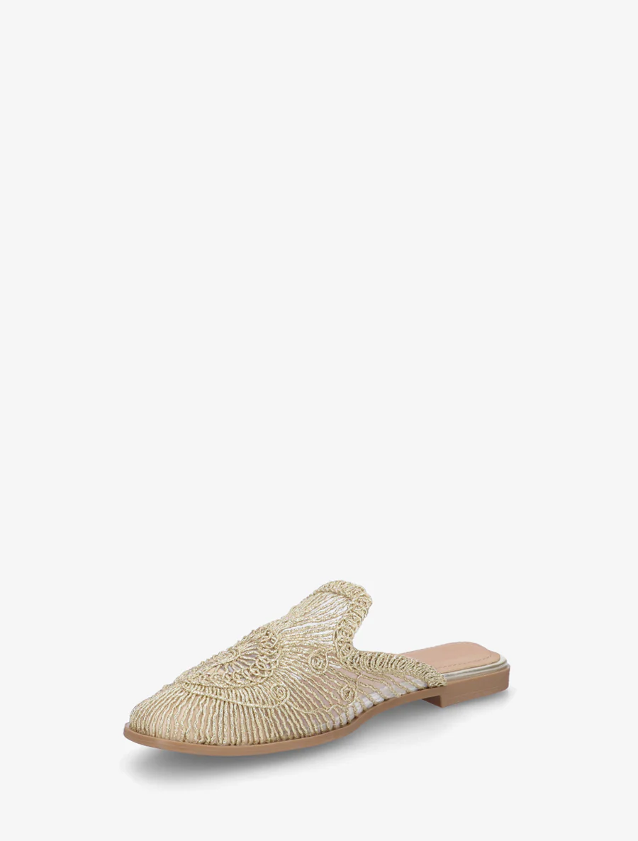 Platte sandalen in touwstijl - Goud - Image 3