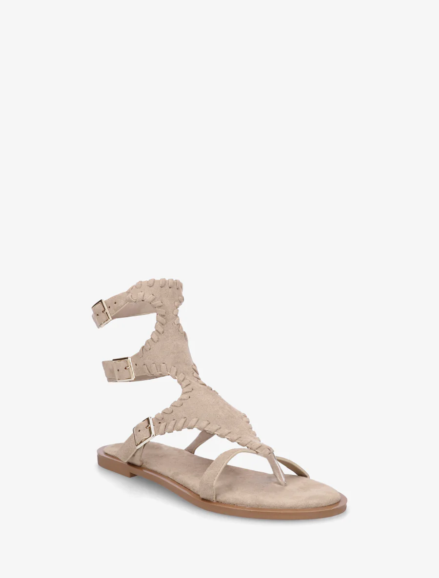 Platte sandalen met teenstuk en hoge schacht - Mol - Image 2