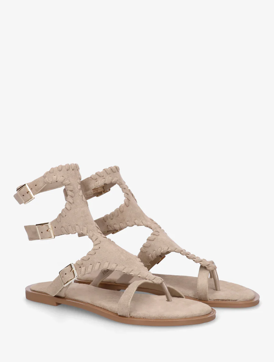 Platte sandalen met teenstuk en hoge schacht - Mol - Image 4