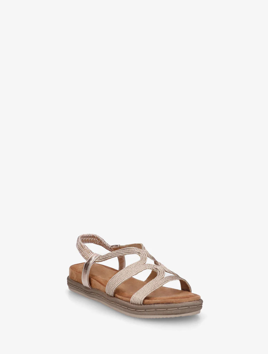 Platte sandalen van touwtjes - Roségoud - Image 2