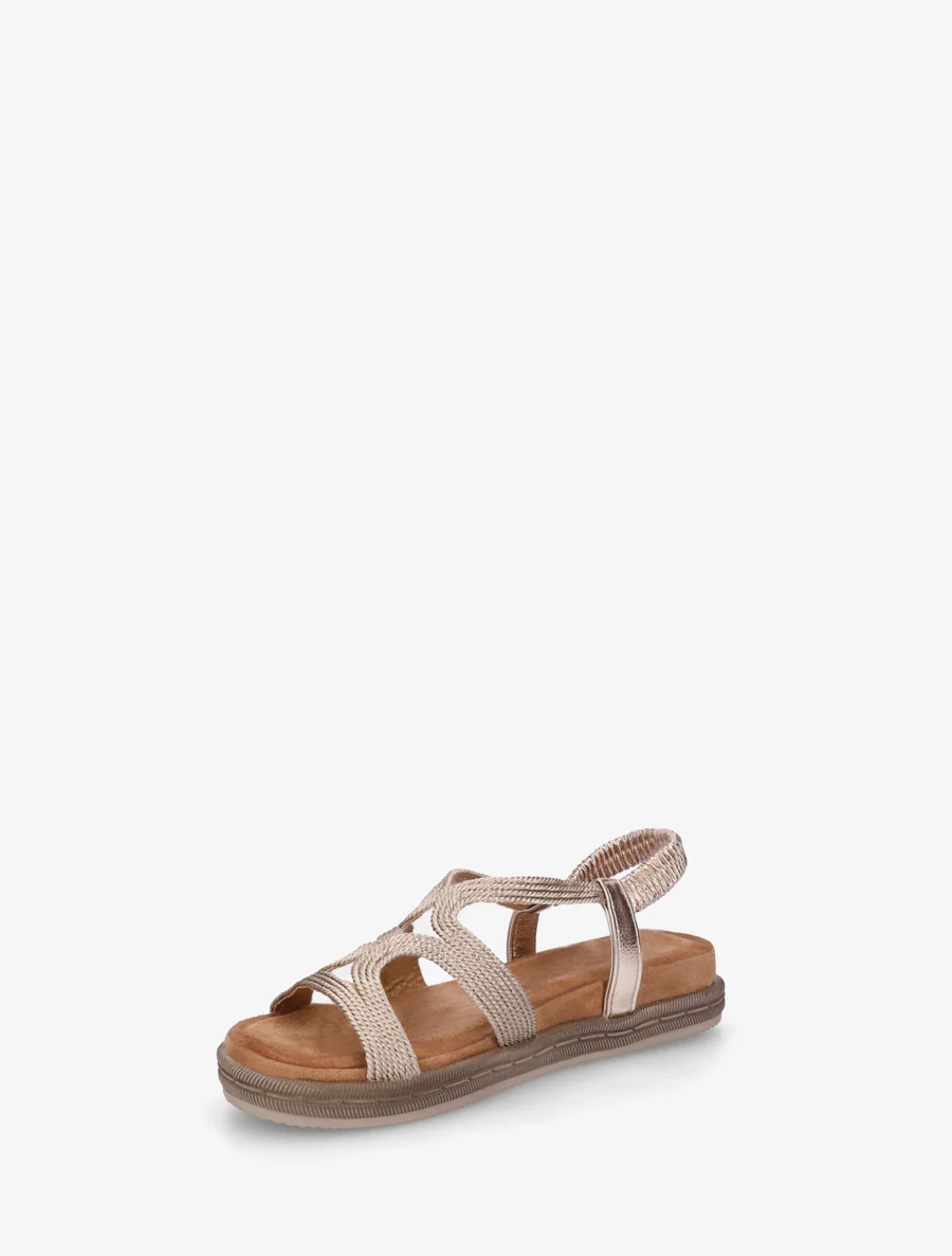 Platte sandalen van touwtjes - Roségoud - Image 3