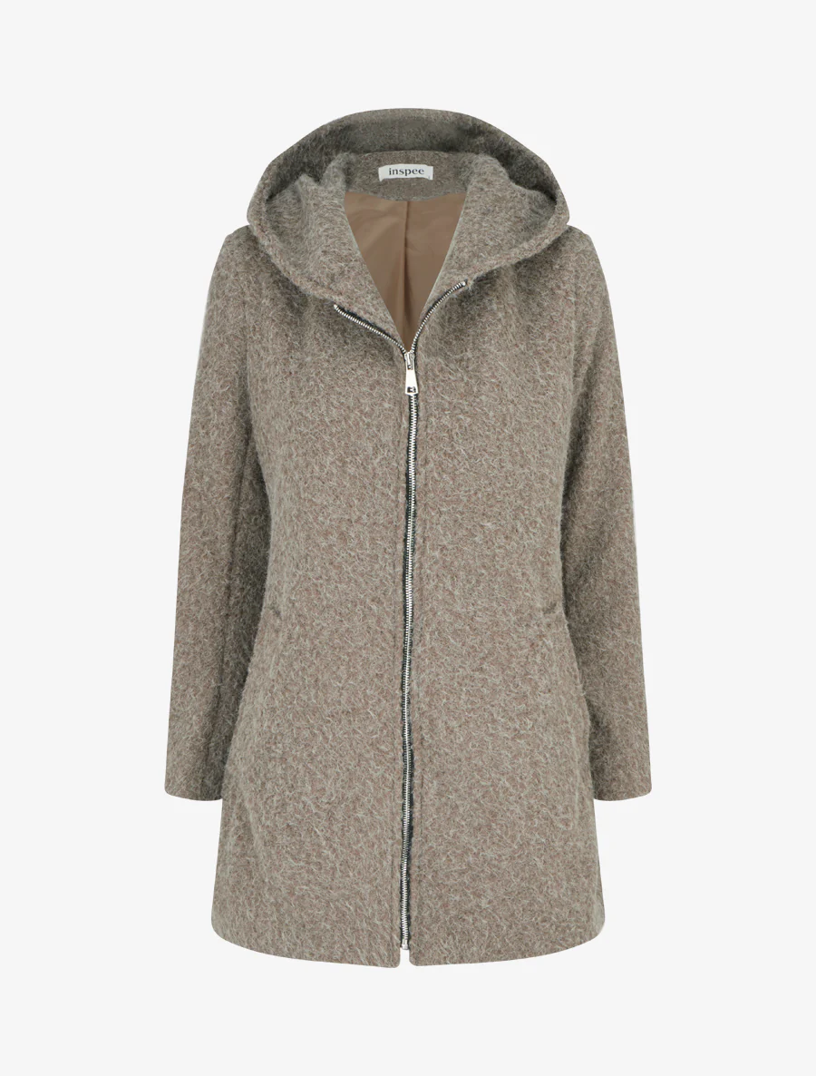 Pluizige jas met capuchon - Mol