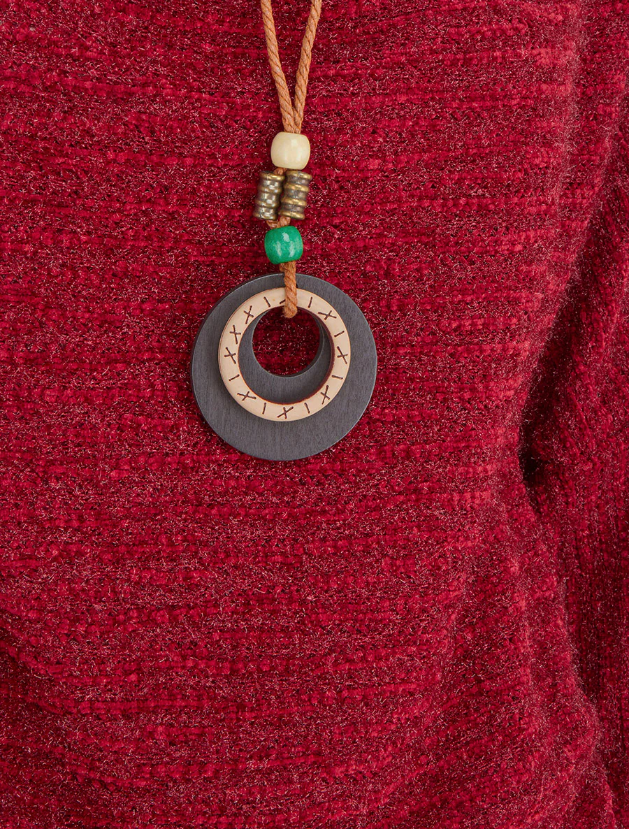 Pluizige trui met lange mouwen - Rood - Image 3