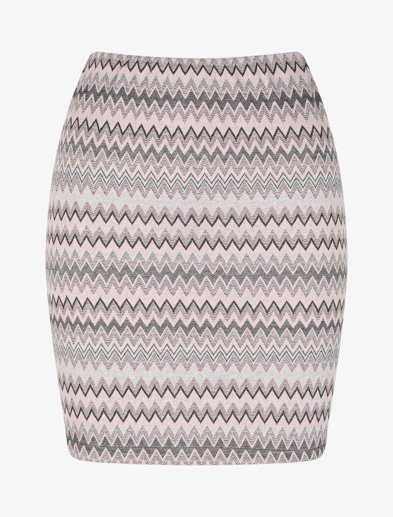 Iridescente grafische print kokerrok - Roze