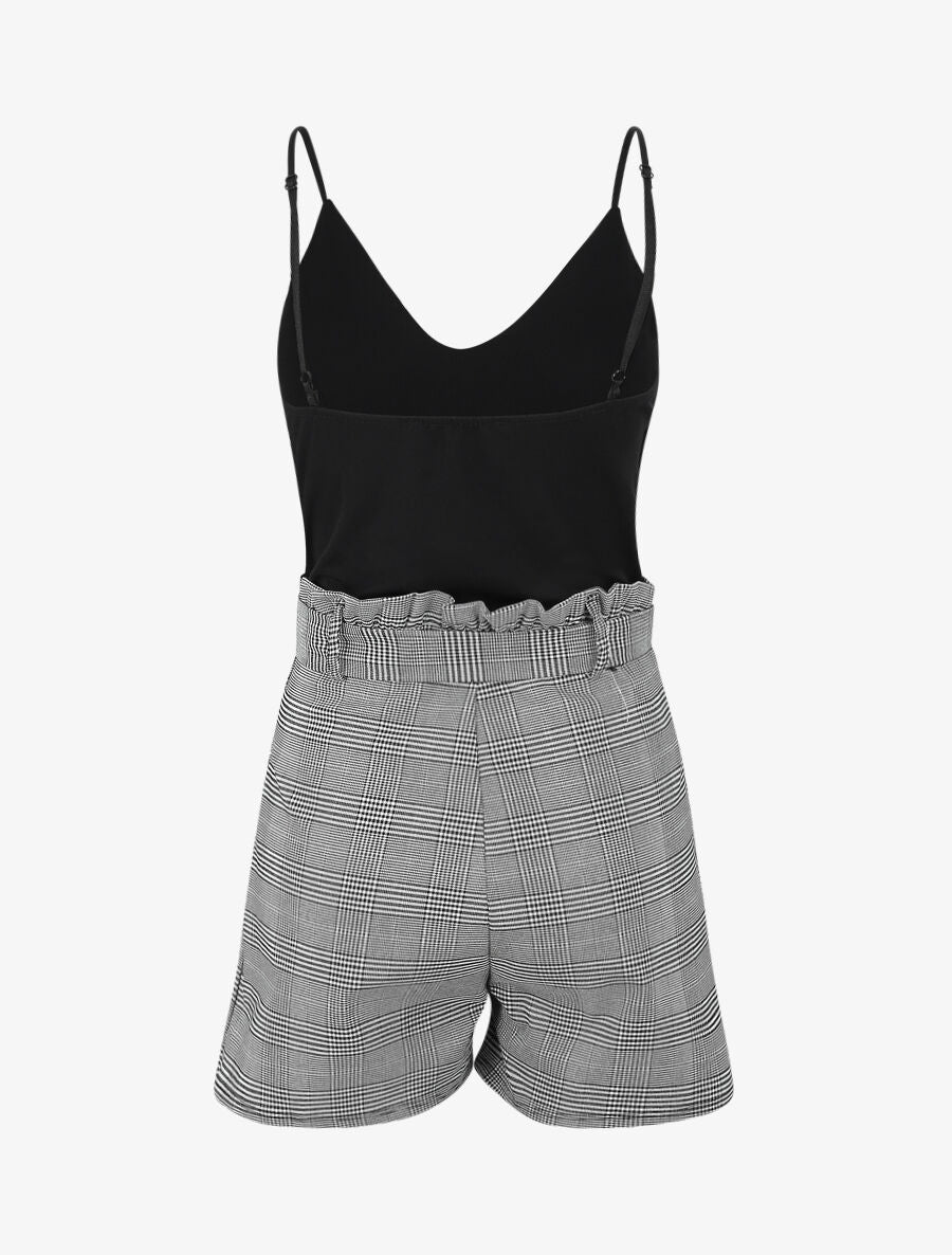 Prince of Wales geprinte combishort - zwart - Image 2