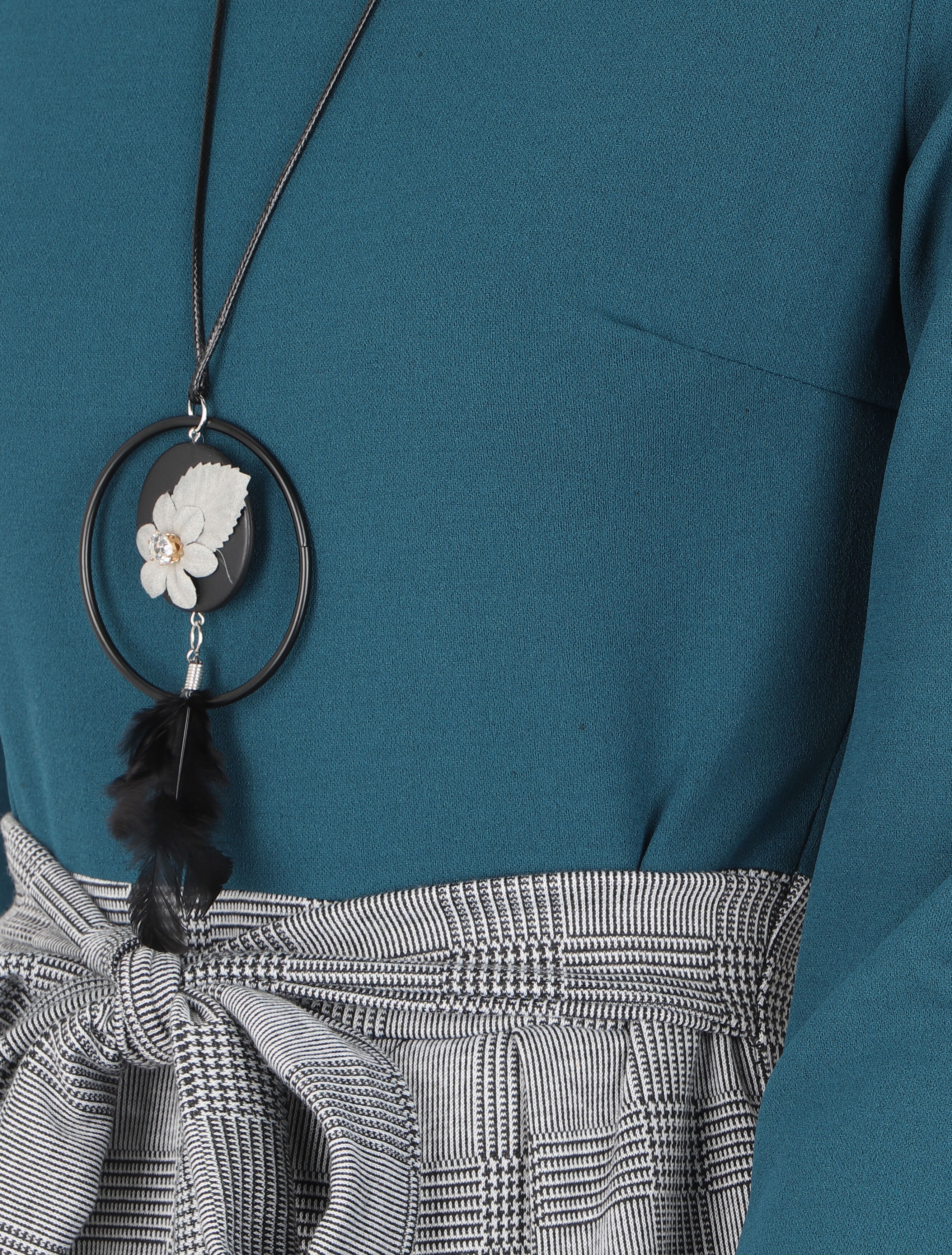 Fit & flare jurk met Prince of Wales-ruit - Blauw - Image 3