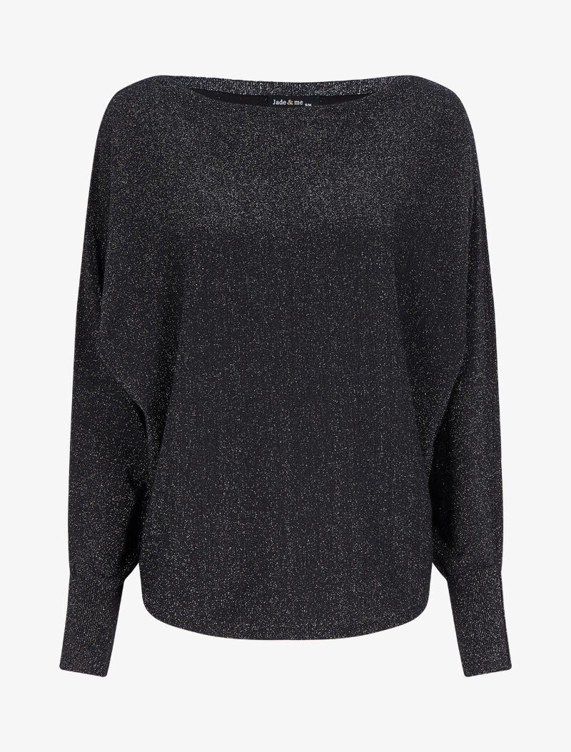 Oversized iriserende vleermuistrui - Zwart