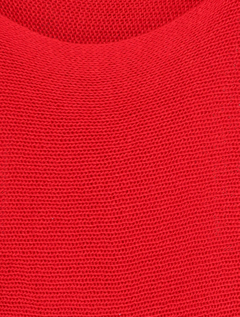 Trui met watervalhals en dolmanmouwen - Rood - Image 3