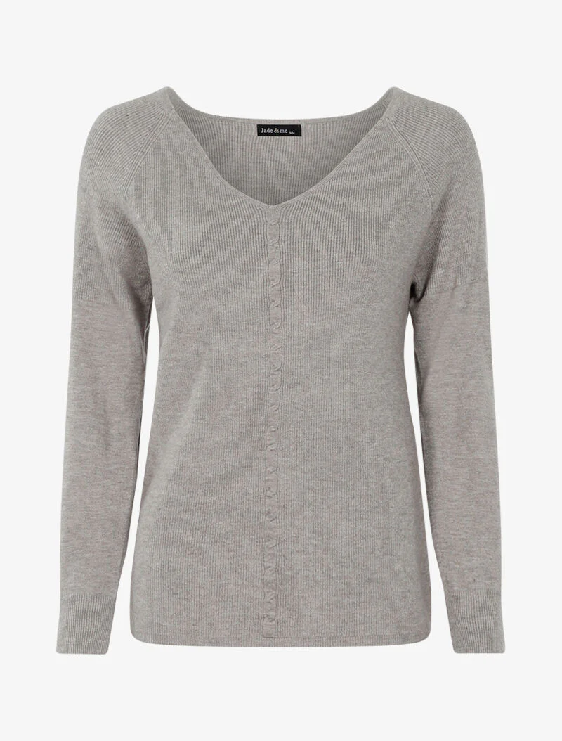 Pull stretch met gevlochten detail - gemêleerd grijs
