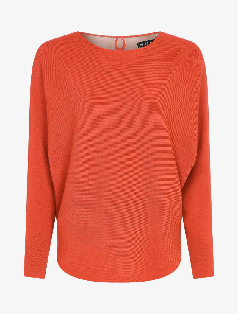 Vleermuis trui met kant aan de achterkant - Rood