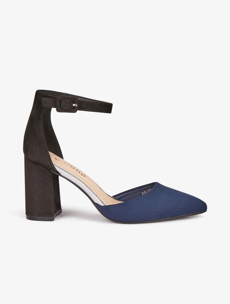 Spitse color block sandalen - marine/zwart - Image 2