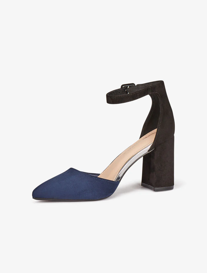 Spitse color block sandalen - marine/zwart - Image 4
