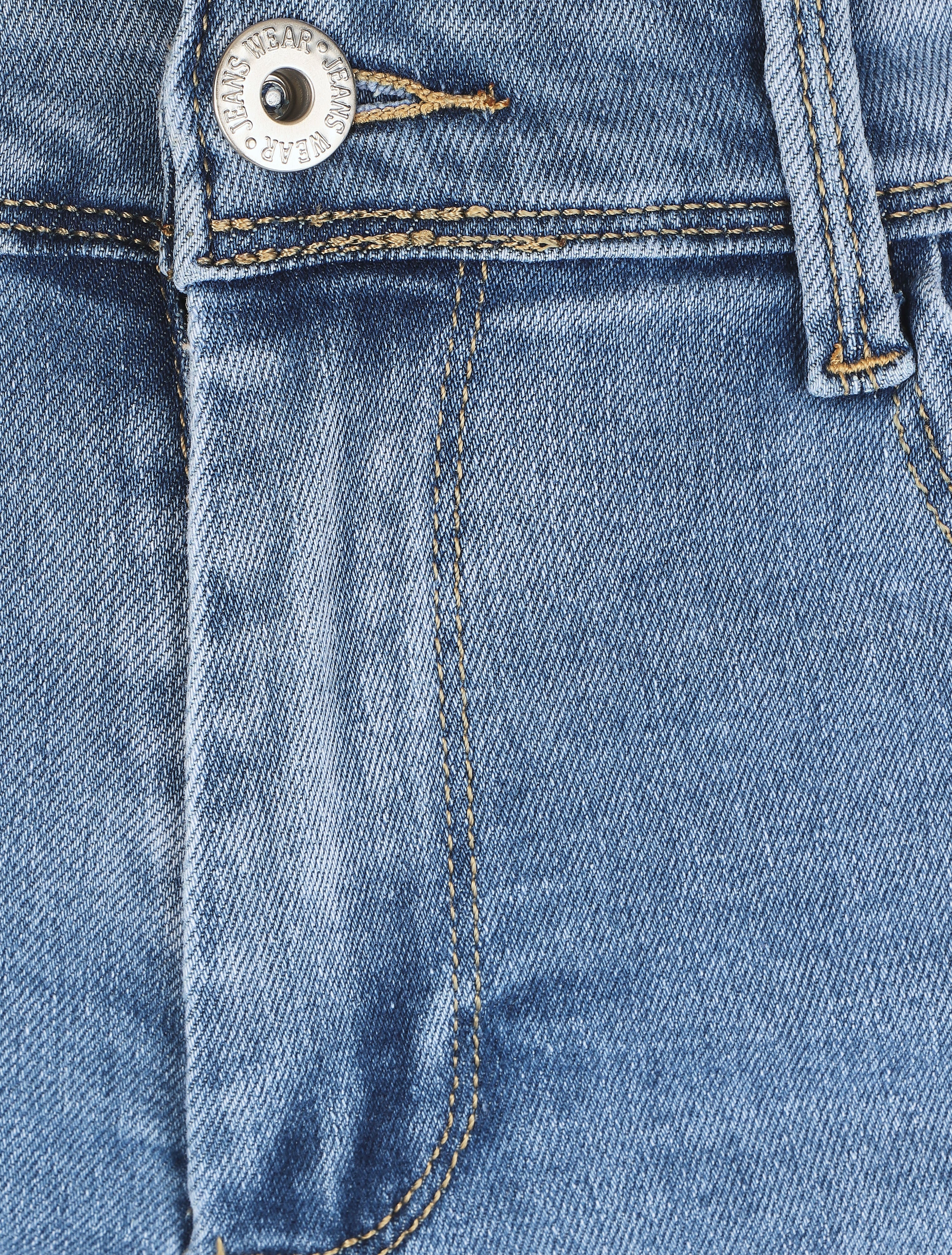 Push-up denim shorts met gekartelde randen - blauw - Image 3