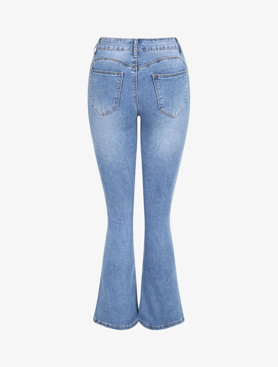 Jean push up flare snit - Lichtblauw - Image 2