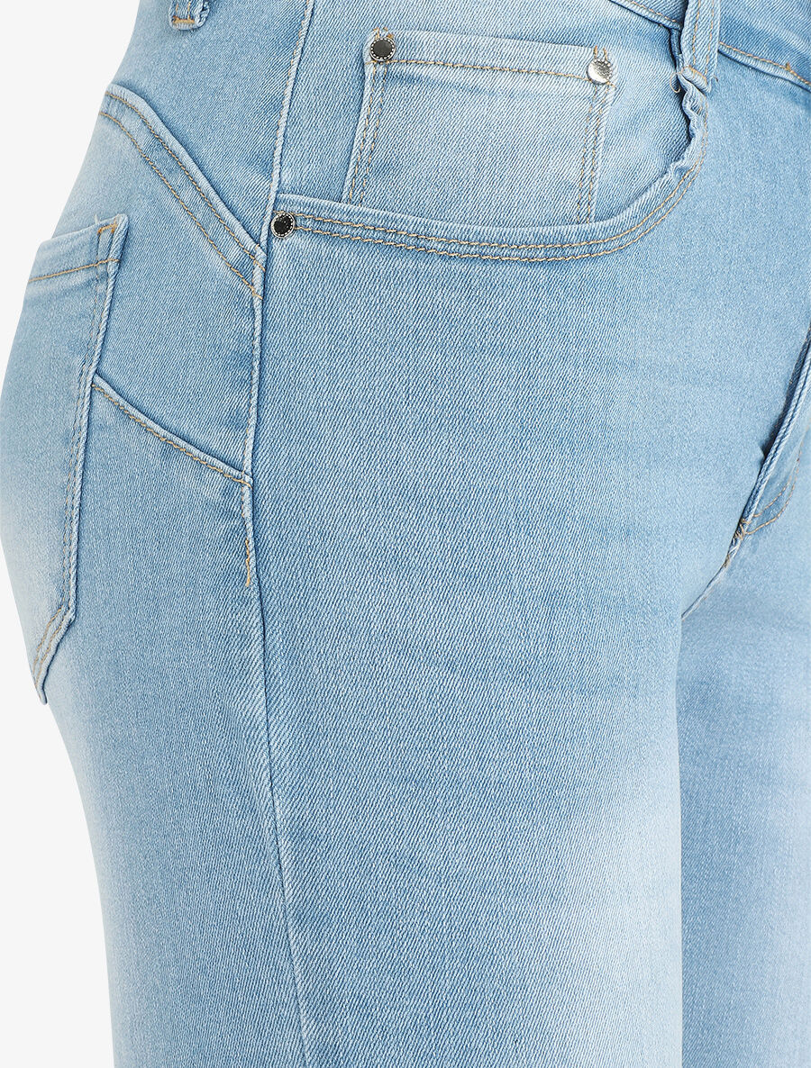 Push up jeans grote maat slim fit - Lichtblauw - Image 3