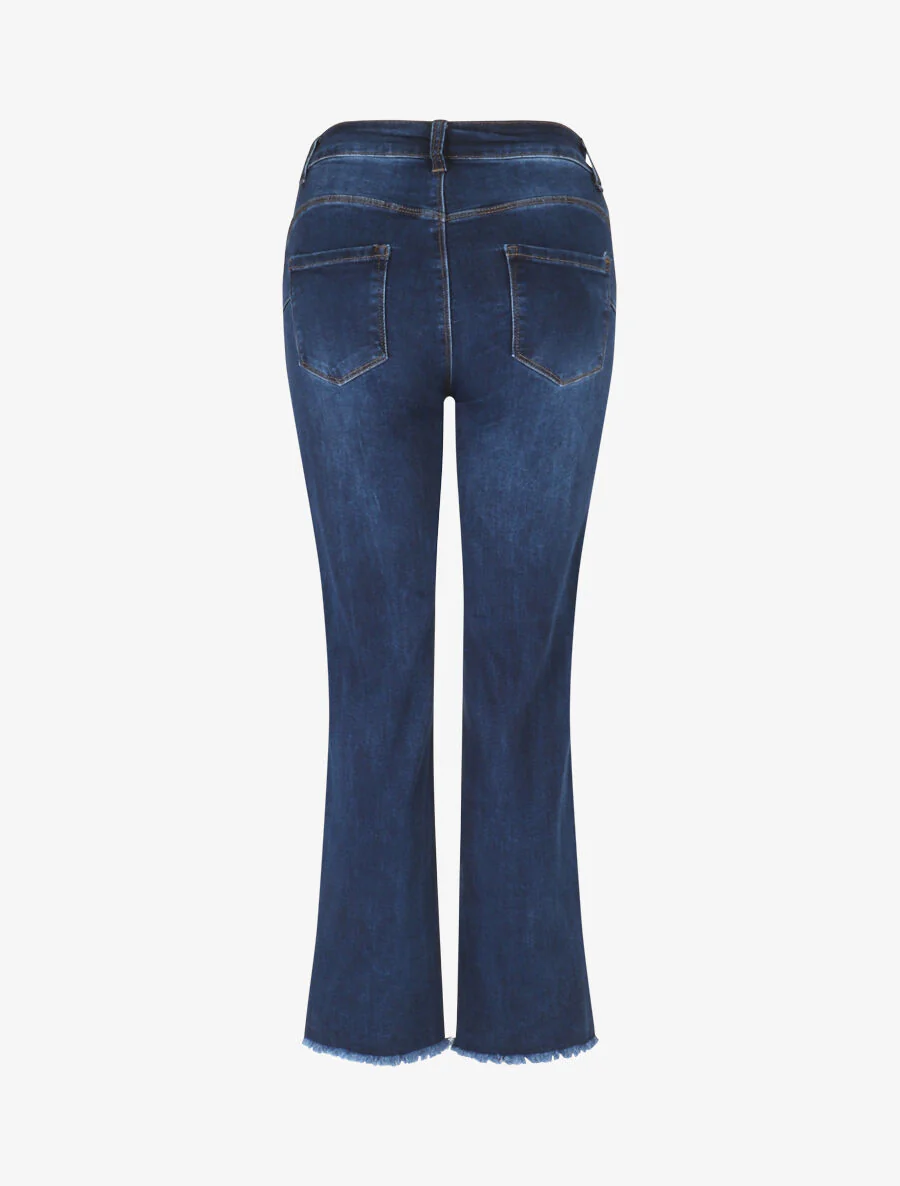 Push-up jeans met gerafelde randen. straight fit - blauw - Image 2