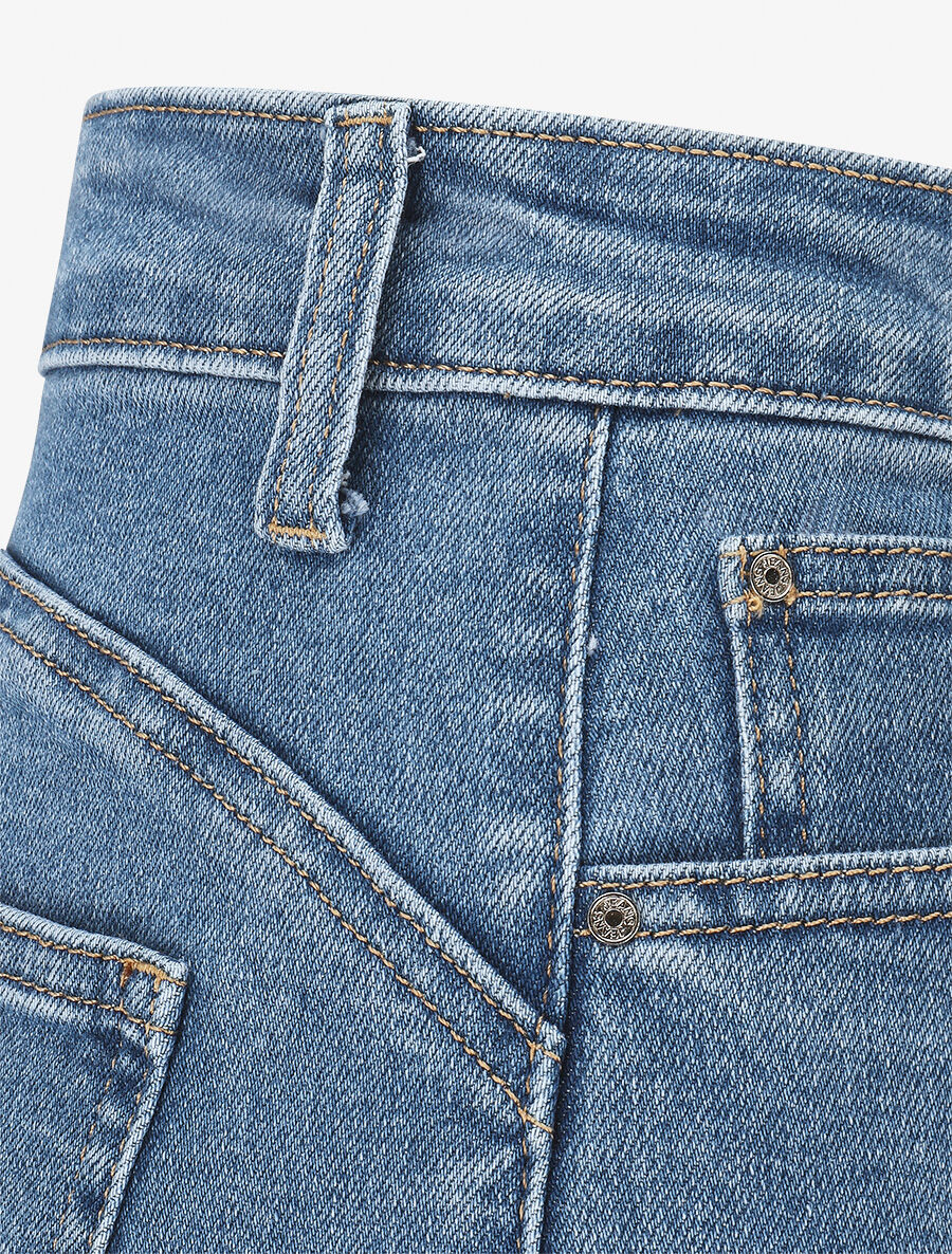 Push-up jeans met rechte wijde pijpen - Blauw - Image 3