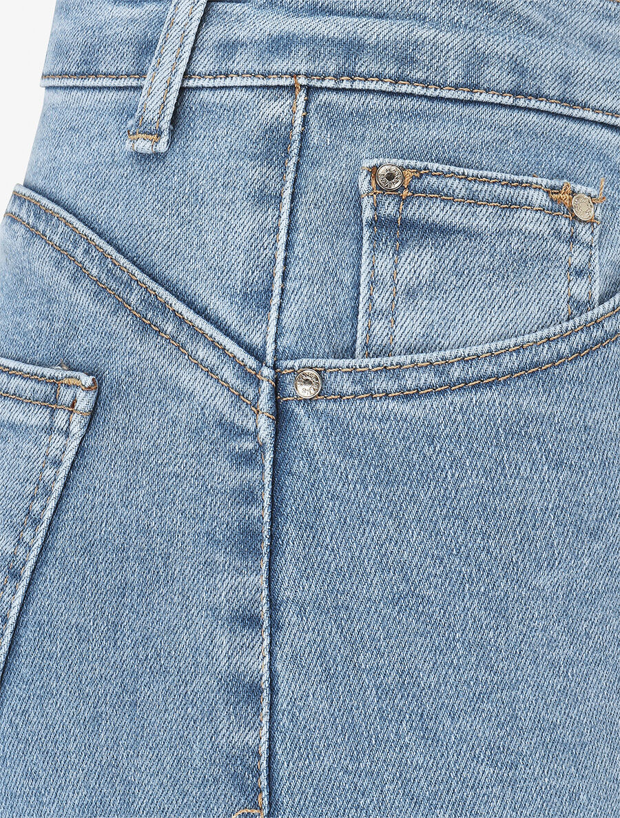 Push-up jeans met rechte wijde pijpen - Lichtblauw - Image 3
