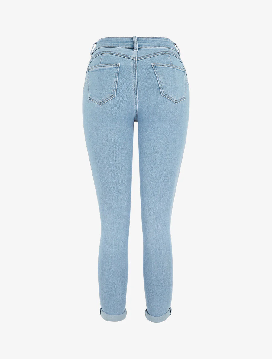 Push-up jeans met revers. slanke pasvorm - blauw - Image 2